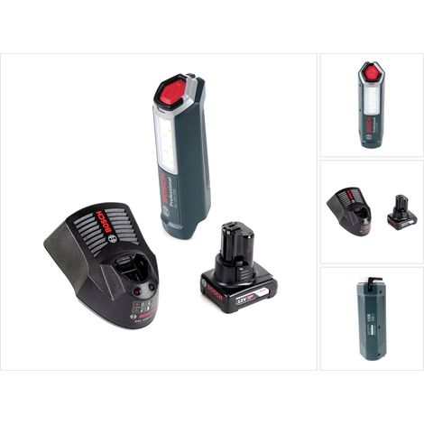 Bosch Professional GLI 12V-300 Akku Lampe + 1x GBA 12V 6,0 Ah Akku + GAL 1230 Ladegerät