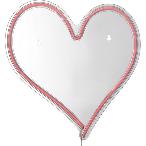 Lampe Murale Néon LED "Cœur" 34cm Rouge (1/5)