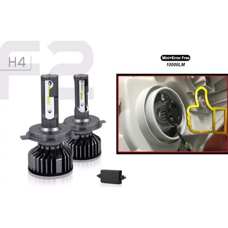 Set kompakte Mini-LED-Lampen H4 (x4) 12V/24V 72W 10000 lm für Scheinwerfer – CAN‑Bus fehlerfrei, Abblend-/Fernlicht