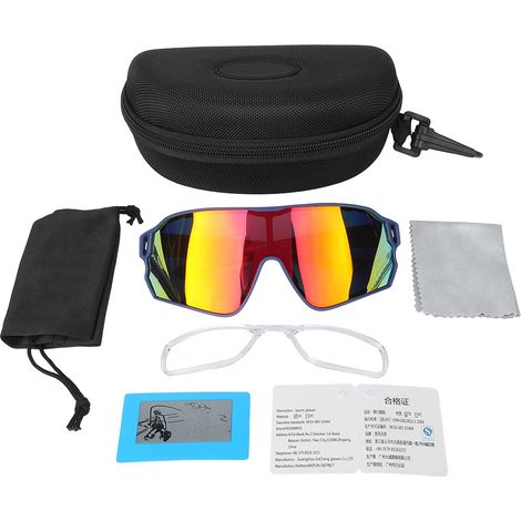 Ortviai Lunettes de Vélo Polarisees Extérieures avec Monture Myope – Cadre en Alliage d’Aluminium, Bleu Marine, Lunettes de Protection (1/5)