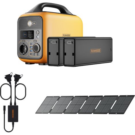 Kit Chantier Leger RUNHOOD - 648 Wh + 100 W Solaire - Energie Portable pour Petit Outillage (1/5)