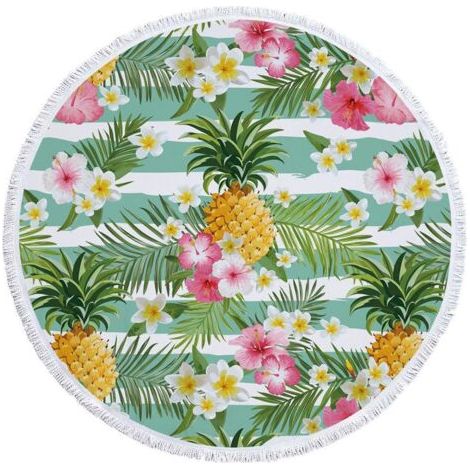 Serviette de Plage Rond Tapis de Yoga Mandale Couvre 150c (1/5)