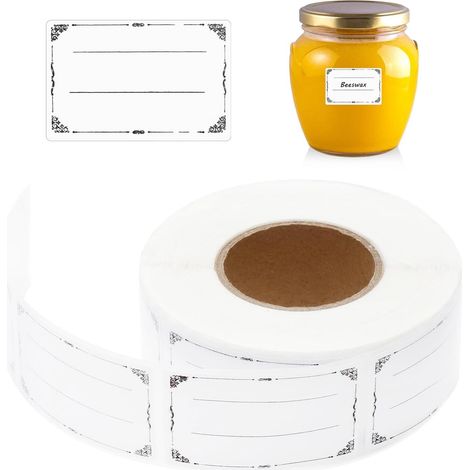 Etiquettes Autocollantes Bocaux, 1200 Pièces Étiquettes à Confiture, Etiquettes Adhésives Étiquettes Confitures, pour Pots De Confiture, Pots à éPices, Bouteilles (1/5)
