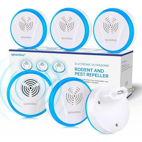 Répulsif Ultrason Moustique - Ultrason Souris - Anti Moustique Ultrason, Répulsif à ultrasons insectifuge électronique et anti-rongeurs pour Rongeurs,Souris,Moustique,Araignée,Cafard,Mouche, Lot De 6 (1/5)