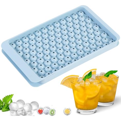 104 Pack Mini Round Ice Cube Trays with Lid Freezer Ice Cube Maker for Cocktail Whiskey Tea Coffee (1/5)