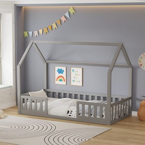 WestWood House Shape Kid Wood Bed Frame KHB01 Grey