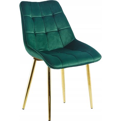 Sedia J262-1 (gambe dorate) velluto verde (1/5)