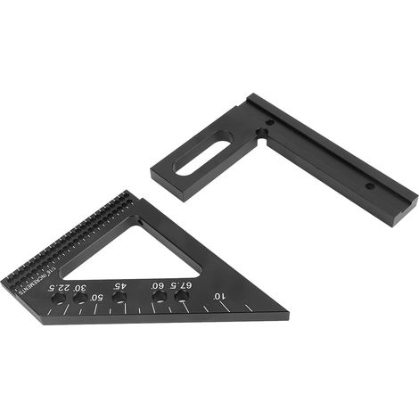 Règle de mesure multi-angles 3D 45°/90° en alliage d'aluminium pour le travail du bois, équerre, rapporteur, guide d'onglet, gabarit de dessin triangulaire (1/5)