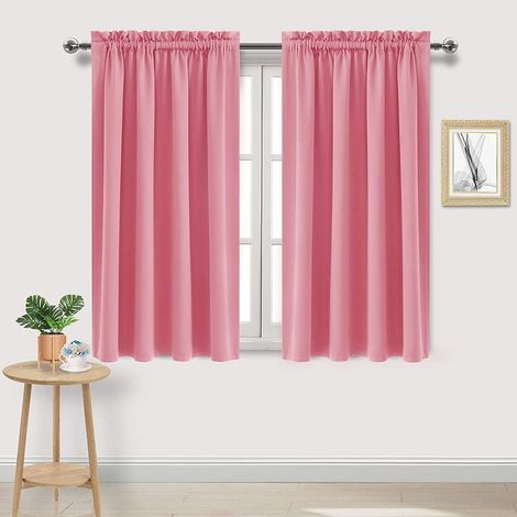 Rideau Occultant - Poche Pour Tringle - Isolation Thermique - Pour Chambre À Coucher Salon Cuisine - 1 Panneau 106 x 137 cm Rose (1/5)
