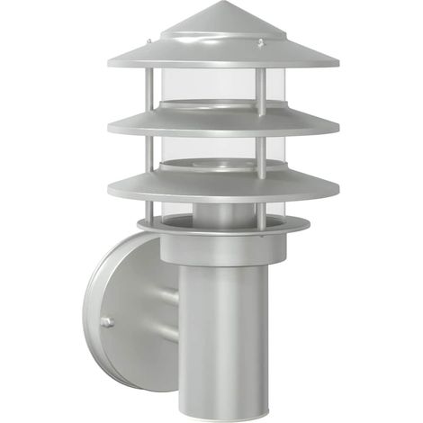 Applique murale d'extérieur argenté acier inoxydable