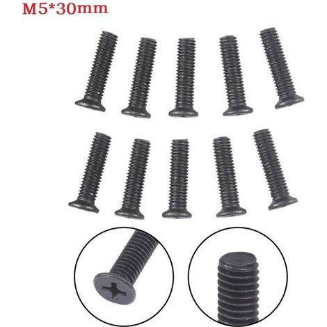 Tornillos de montaje con rosca izquierda - Juego de 10 - M5 x 30 mm - Adecuados para adaptador de vástago de mandril UNF - Materiales de montaje (1/4)