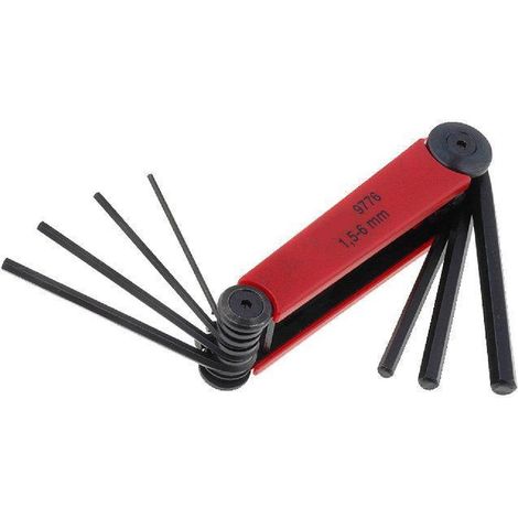 Kit 7 cles Allen de poche en acier chrome-vanadium