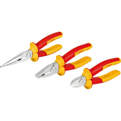 Bosch PRO Combo Kit VDE Pliers Set 3pc 1600A02NG0