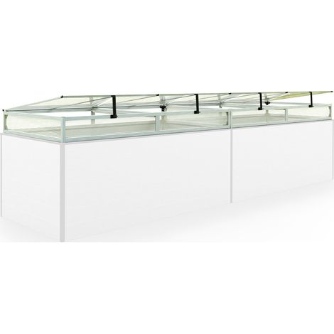 Châssis de jardin en aluminium / Plaques double paroi Serre pour plantes pour jardin, balcon, fenêtre de toit avec ouverture, résistant aux UV et aux intempéries, 99 x 387 cm