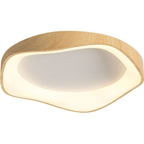 Plafonnier Moderne Rond en bois 42 cm lumière chaude (1/5)