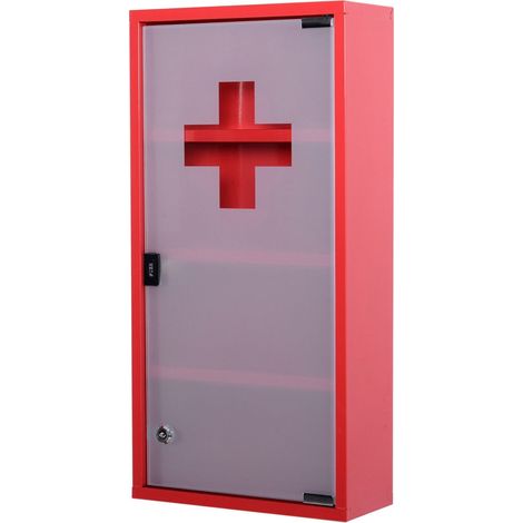 Armoire de premiers secours, armoire à pharmacie, serrure en acier inoxydable, coffre-fort pratique modèle 3 (1/3)