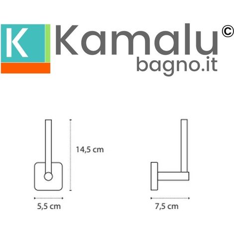 Portarotolo verticale a muro in acciaio inox satinato CLODE-S kamalu (1/2)