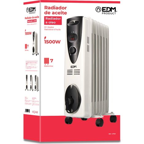Radiador de Aceite (7 cuerpos) EDM 07121 Blanco 1500 W (1/2)