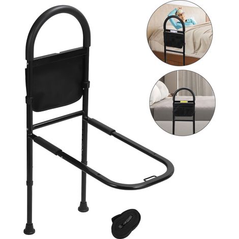 Wolketon Barrière de lit Barrière anti-chute pour personnes âgées Poignée de maintien Barrière de lit avec sac de rangement amovible Barrière de lit réglable en hauteur Poignée (1/5)