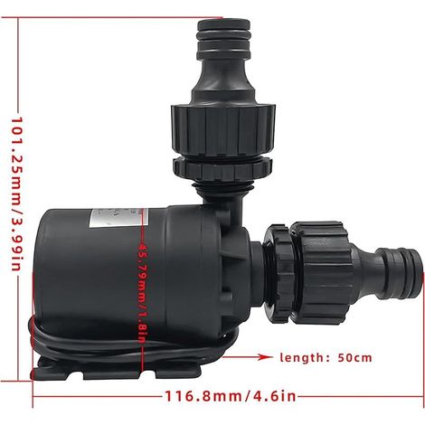 2 PCS Pompe a Eau 12v, Mini Pompe à Eau Submersible Moteur Sans Balais 800l/h 5m Mini pompe à eau submersible sans balais - - Pour bassin, aquarium, fontaine solaire (1/5)