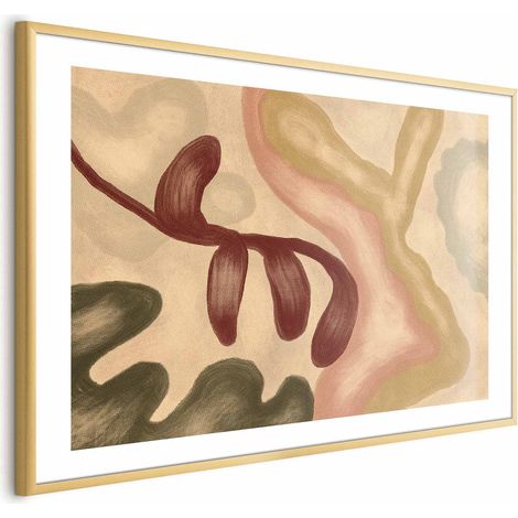 Affiche - Formes colorées - figures à la chaux patinée