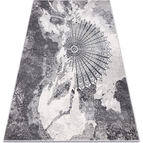 Teppich ALLURE 5715 Abstraktion - Strukturell, stilvoll, glamourös hellgrau / weiß grey 80x150 cm