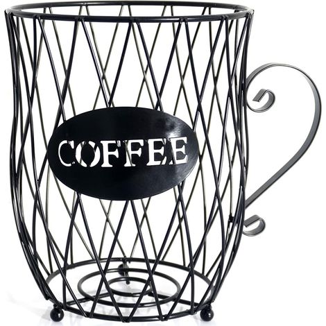 Support à Dosettes de Café - Rangement pour Tasses K, Porte-Gobelets pour Comptoir de Cuisine, Café, Bar, Décor de Bar à Café (Noir) (1/4)