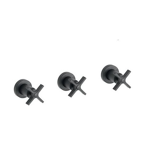 Douche Cross Road Encastre Melangeur 2 Sorties Chrome Noir Brosse Robinetterie CROSS ROAD - CRISTINA ONDYNA CR11475 (1/2)