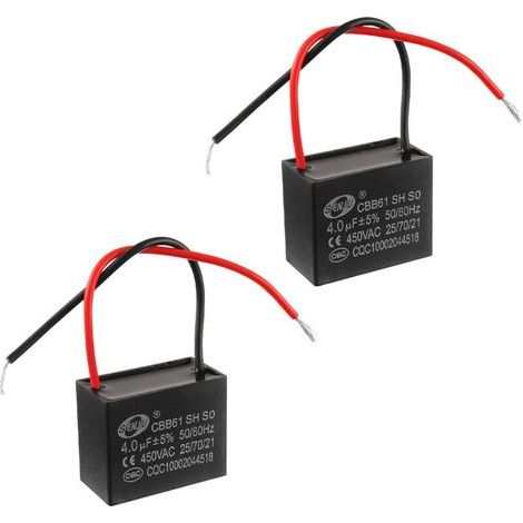 CBB61 4uF 450V AC 50/60Hz Betriebskondensator für Lüftermotoren von Klimaanlagen (2er-Pack) (1/2)