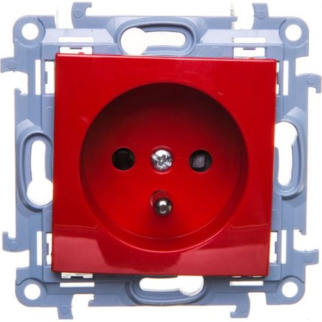 Simon 10 Einzelsteckdose mit/mit Abdeckungen rot 16A 250V IP20 CGZ1Z.01/22