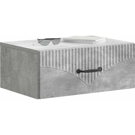 Maison Exclusive - Mobiletto da notte a muro Grigio Cemento 49 x 34,5 x 20 cm