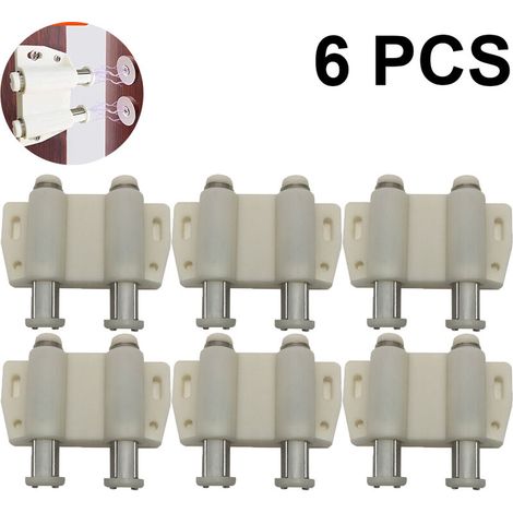 Verrou magnétique double à pression, lot de 6 verrous et loquets magnétiques doubles pour portes de placard à ouverture par pression, aimants de porte à déverrouillage par pression, pour armoire K