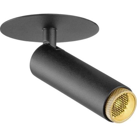 Plafonnier encastré GRIP S PHASE 3000 K 29° IP20 cylindrique noir / or - SLV - 1009055 (1/3)