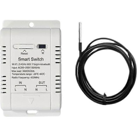 Tuya WiFi 20A Funkthermostat mit 1-Meter-Sensor, intelligentes Thermostat, kompatibel mit Sprachsteuerung (1/5)