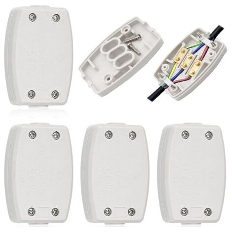 4 PCS Boîtier de Raccordement Boîte de Jonction à 3 Pôles Boîte de Dérivation Etanche Boîte de Jonction Électrique Blanc Boîtier de Projet pour Éclairage Intérieur, Alimentation, Câblage (1/5)