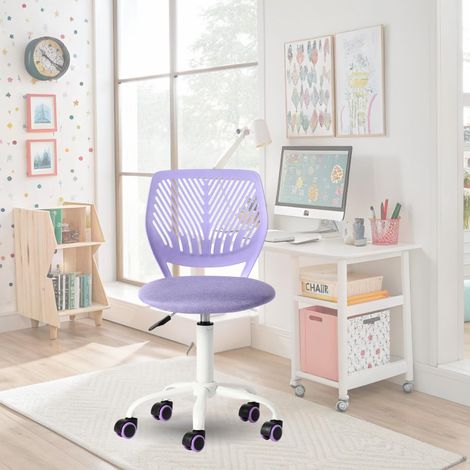 Chaise de Bureau Colourée, Siège Ergonomique Pivotante à Hauteur Réglable pour Ordinateur, roulettes à 5 Branches, Chaises et Tabourets à Domicile, Siège de Travail, Morandi Violet (1/2)