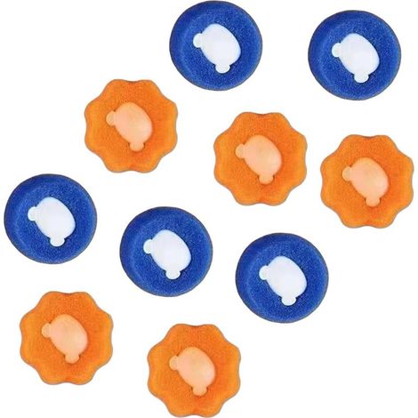 Lotto di 10 palline lavanderia riutilizzabile – Raccoglie peli di animali domestici – Blu e arancione – Macchina (1/5)