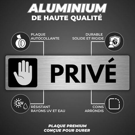 Panneau Privé - 5x18 cm - Aluminium - Espace Exclusif Résidents (1/4)