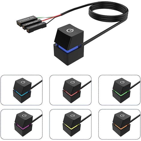 Bunte LED-Beleuchtung Computer-Desktop-Schalter PC-Motherboard Start-Power-Taste (1/5)