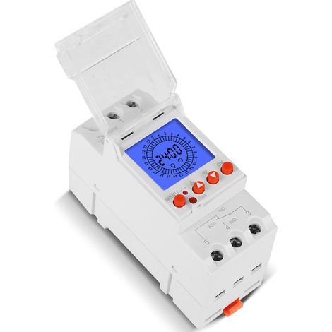 Horloge électronique numérique LCD 24 heures, 85-265 V, programmable, avec minuterie analogique intelligente et intervalle de 15 minutes. (1/2)