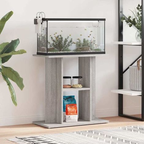 Meuble pour aquarium Sonoma gris 60x30x60 cm en bois composite