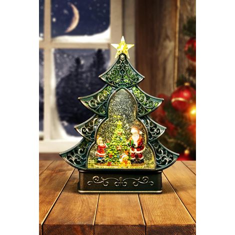 Christmas Tree Light Up Nativity Water Snow Globe (1/5)