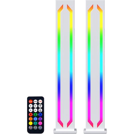 Lampe d'ambiance LED RGB avec micro intégré, 2 lampes aluminium, contrôle BT et télécommande, éclairage rythmique musical noir ou blanc (1/5)
