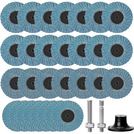 32 Pack Flap Discs 2" Flap Discs 40/60/80/120 Grit Sanding Discs for Polishing and Deburring (50mm) (1/5)