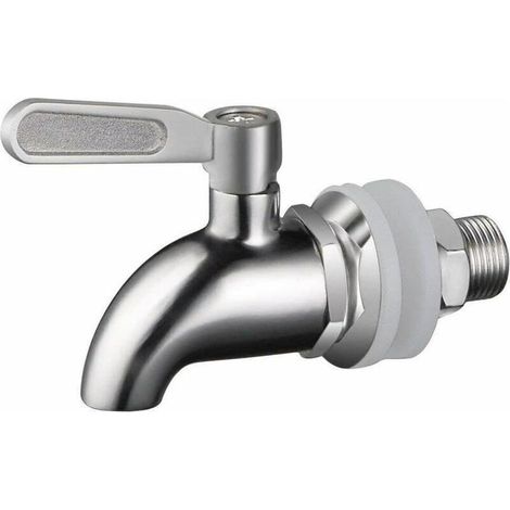 Robinet de Tonneau Distributeur de Boissons pour Tonneau de Bière et Vin - En Acier Inoxydable, Taille 16mm (1/4)