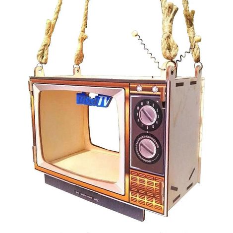 Mangeoire à oiseaux unique en forme de télévision, résistante aux intempéries -- (1/5)
