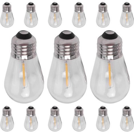 Lot de 15 ampoules LED S14 de rechange 3V incassables pour extérieur (1/5)