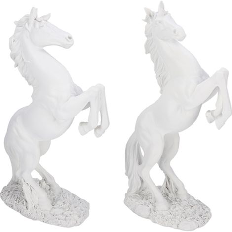 Sculpture de Cheval Style Européen Blanc - Décoration de Bureau et Accessoire Photo (1/5)
