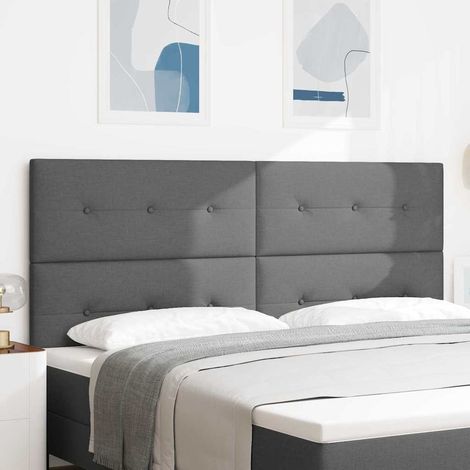 vidaXL Tête de lit réglable en hauteur Gris foncé 200 cm tissu