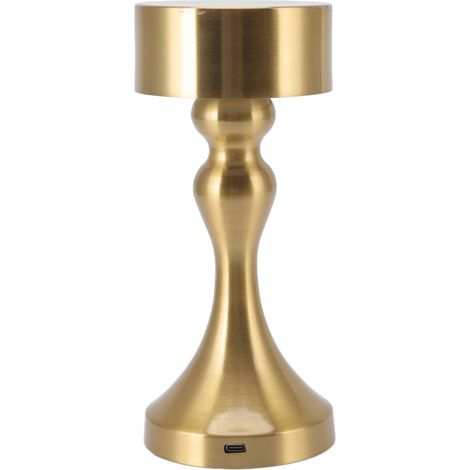Lampe de table LED rechargeable, finition or, haute luminosité, galvanisation, résistance aux chocs, veilleuse B744 (1/5)